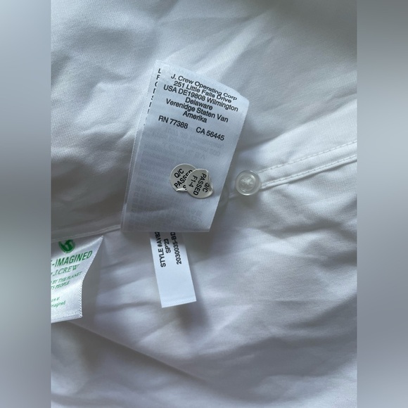 New J.Crew Men Classic Black Label Button Up Shirt Size Medium Long Sleeve White - Picture 11 of 12